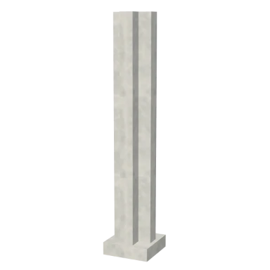Cruciform Pier column in 3D