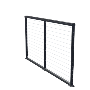 Balcony cable balustrade fence in 3D