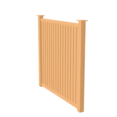 Cedar slat screen fence in 3D