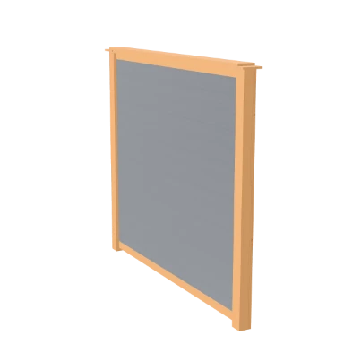 Corrugated and timber fence in 3D