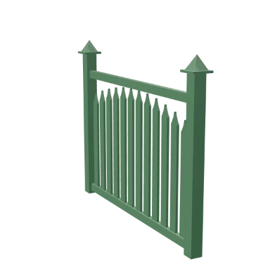 Gothic picket fence in 3D