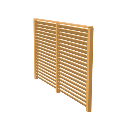 Louvre screen fence in 3D