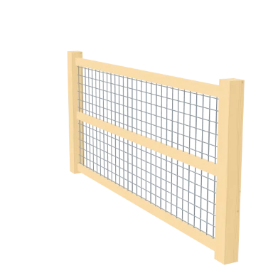 Paddock with mesh fence in 3D