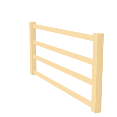 Post and rail fence in 3D