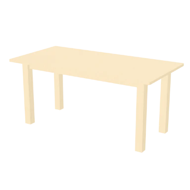 Birch Work Table table in 3D