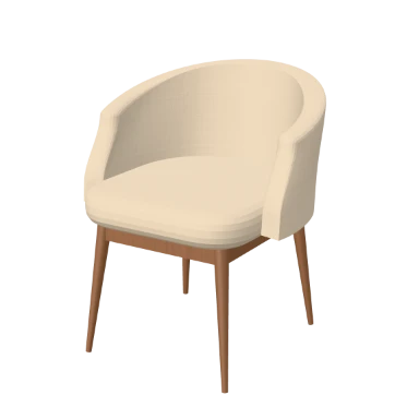 Curved Armchair chair in 3D