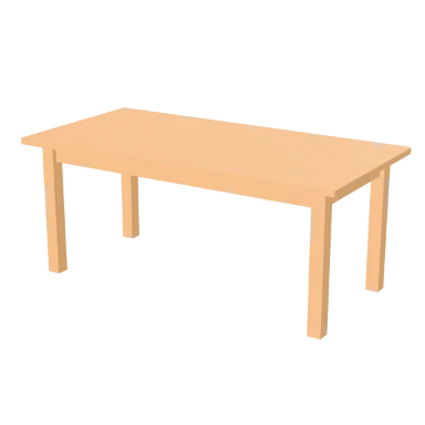 Dining Oak table in 3D