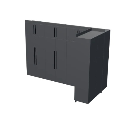 Graphite Corner Suite wardrobe in 3D