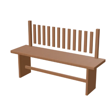 Hall Bench (back) bench in 3D