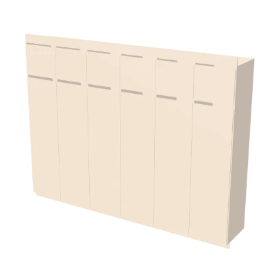Handleless Floor-to-Ceiling wardrobe in 3D