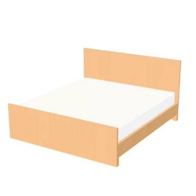 King Bed (footboard) bed in 3D