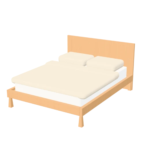Oak Platform Bed bed in 3D
