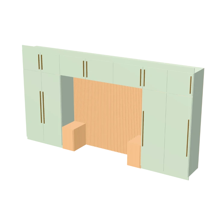 Overbed Bridge, Sage wardrobe in 3D