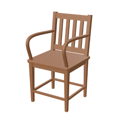 Solid Wood Arm chair in 3D