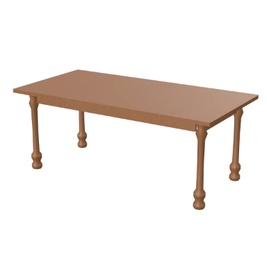 Turned Farmhouse Table table in 3D
