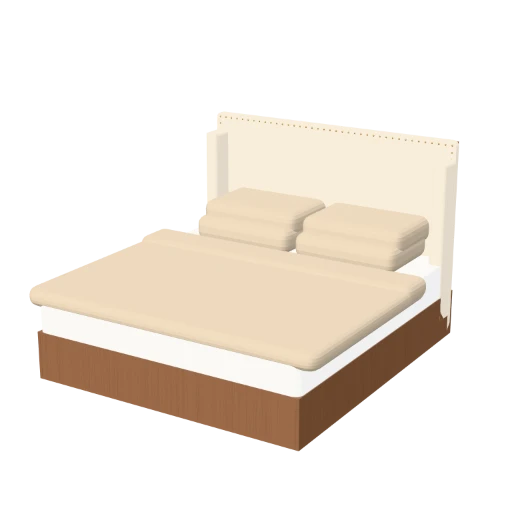 Wingback Linen Bed bed in 3D
