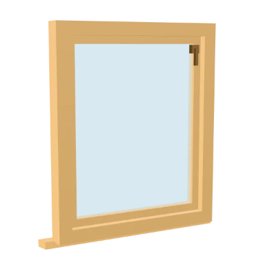 Timber Window window in 3D