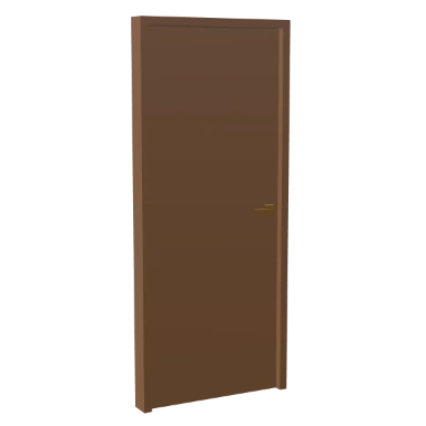 Walnut Flush Door door in 3D