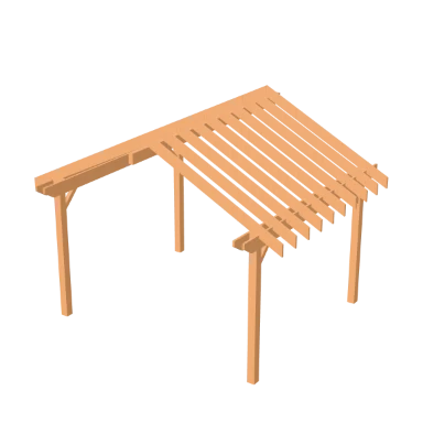 Gable Cedar Retreat pergola in 3D