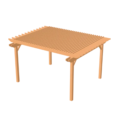 Rafter + Purlin Shade pergola in 3D