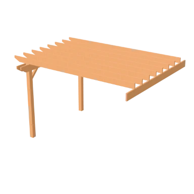 Wall Lean-to pergola in 3D