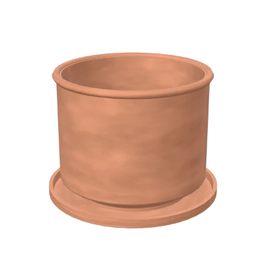 Aged terracotta, saucer in 3D