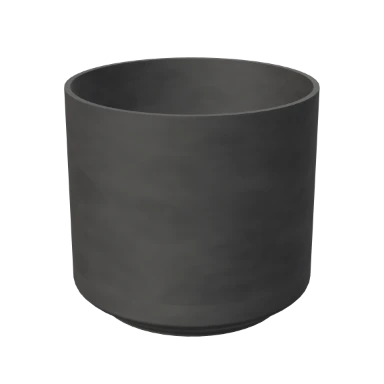 Black concrete planter in 3D