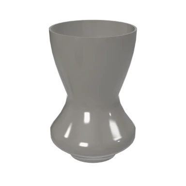 Flared vase, smoked glass in 3D