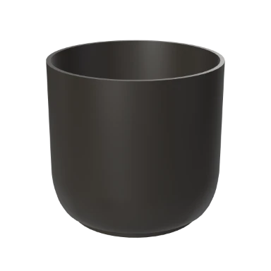 Matte charcoal cylinder in 3D