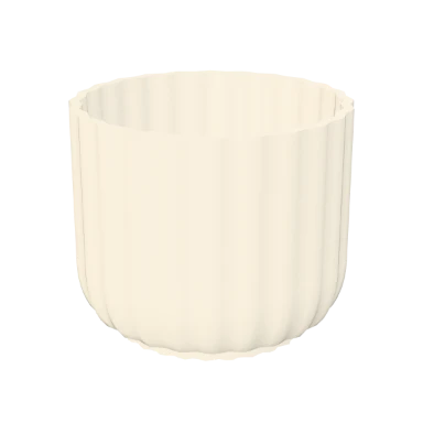 Ribbed cream cylinder in 3D