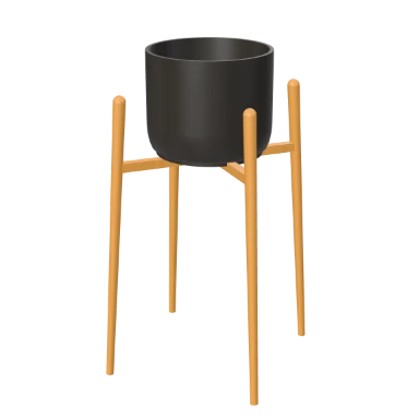 Teak cradle, black stoneware in 3D