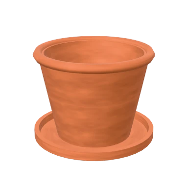 Terracotta nursery pot in 3D