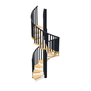Compact Loft Spiral staircase in 3D