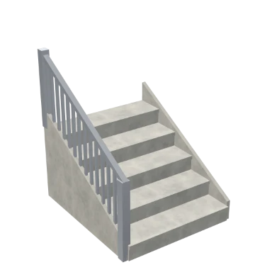 Concrete Entry Steps staircase in 3D