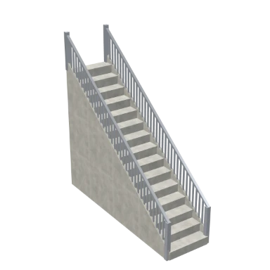 Concrete Utility Flight staircase in 3D