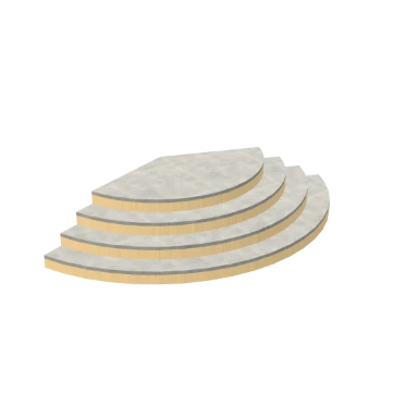 Curved Stone Cascade staircase in 3D