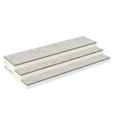 Lit Entrance Steps staircase in 3D