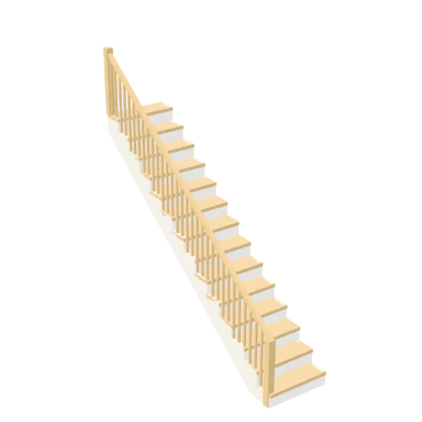 Painted Basement Stair staircase in 3D