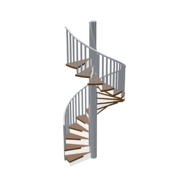 Spiral Steel staircase in 3D