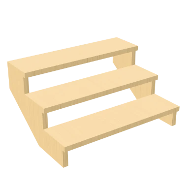 Timber Deck Steps staircase in 3D