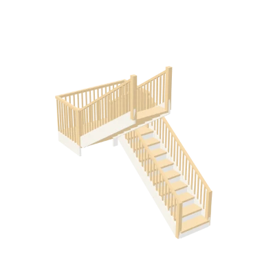 U-Shape Switchback staircase in 3D