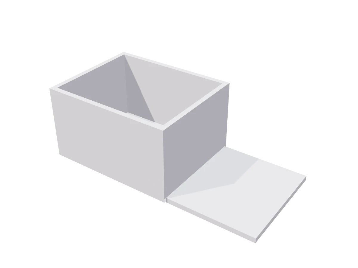 Home 3D Plan terrace slab rendered in 3D
