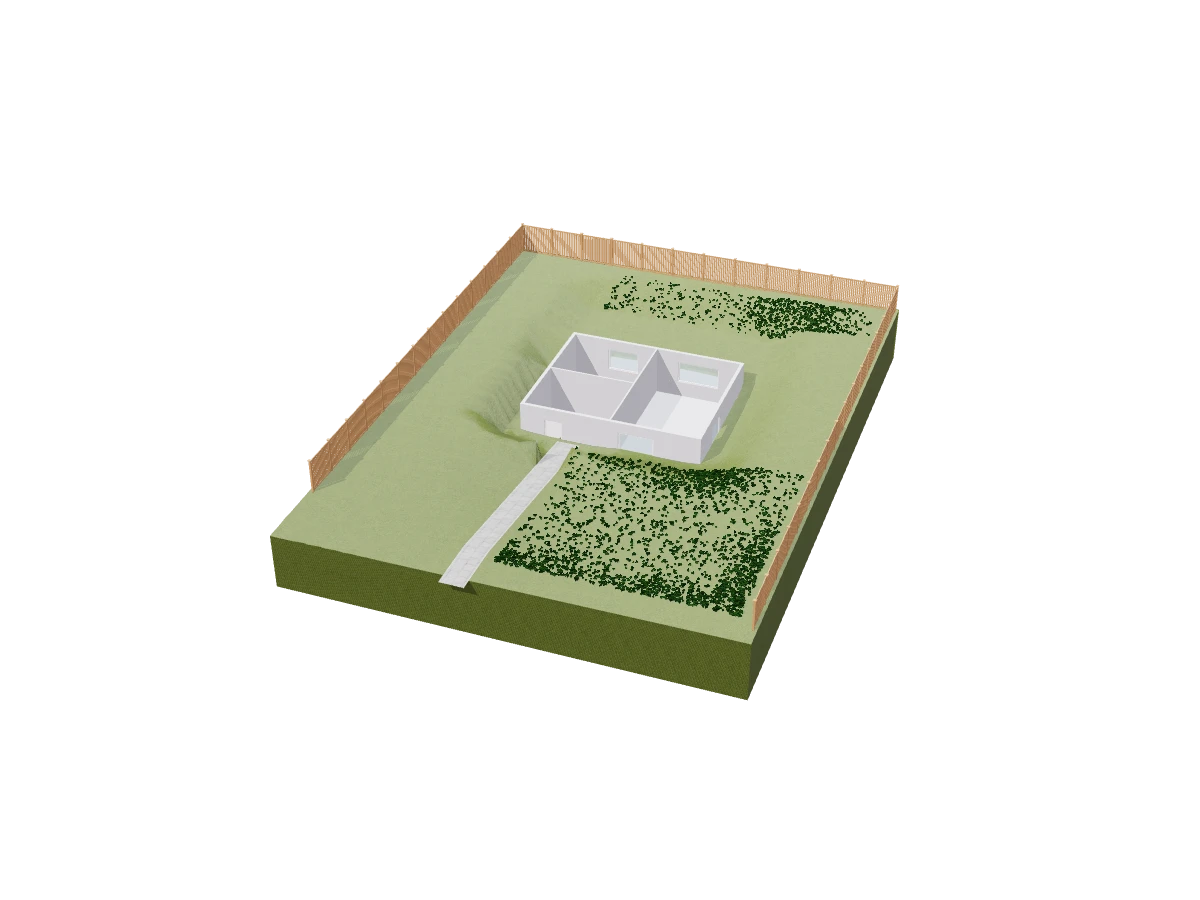 Home 3D Plan terraces cut into a slope